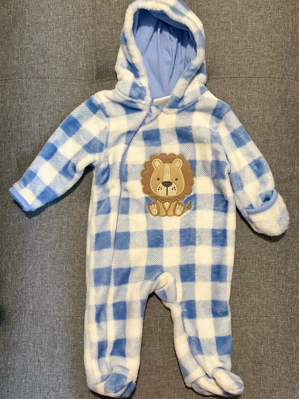 Pram Suit LionFooted with convertible mittens 0-3 months
